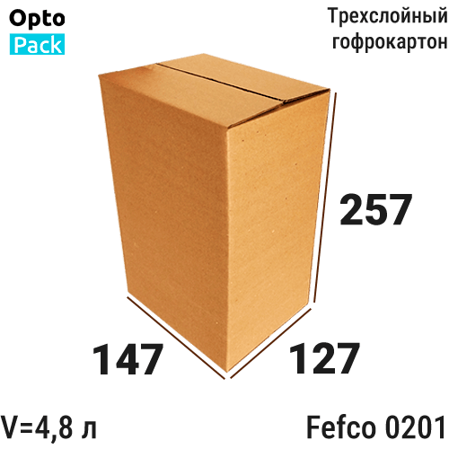 Коробка картонная 147х127х257 мм