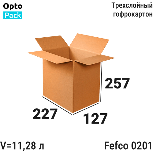 Коробка картонная 227х127х257 мм