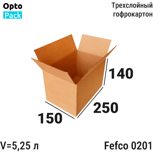 Коробка картонная 250х150х140 мм