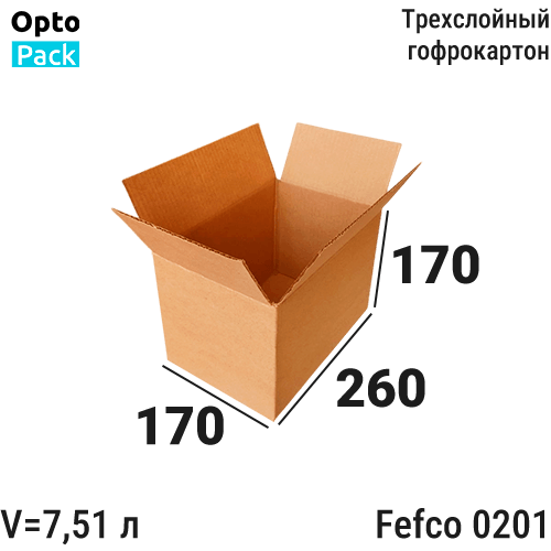 Коробка картонная 260х170х170 мм