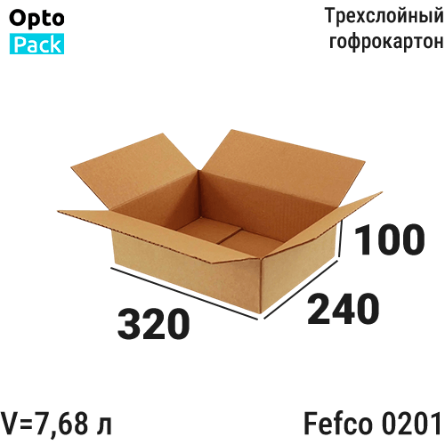 Коробка картонная 320х240х100 мм