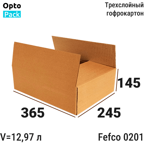 Коробка картонная 365х245х145 мм